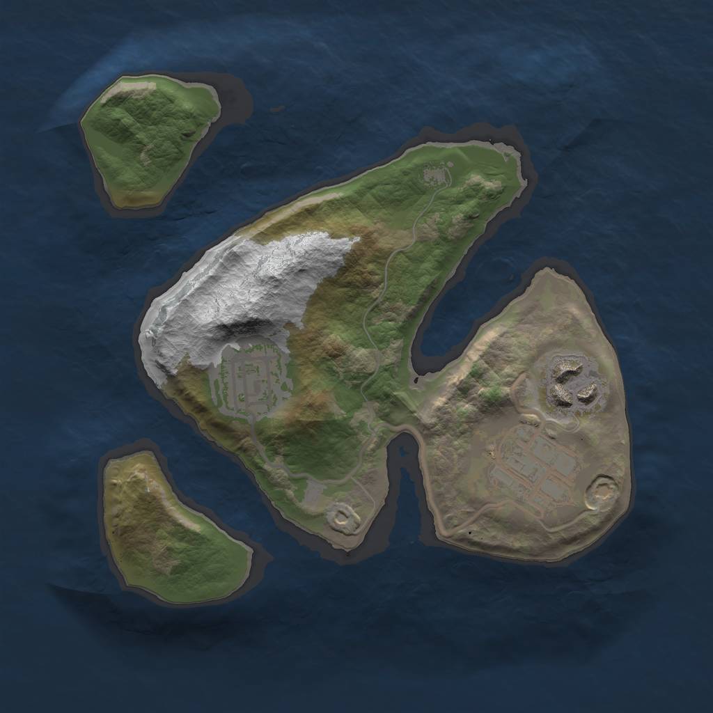 Rust Map: Barren, Size: 2000, Seed: 191920, 5 Monuments