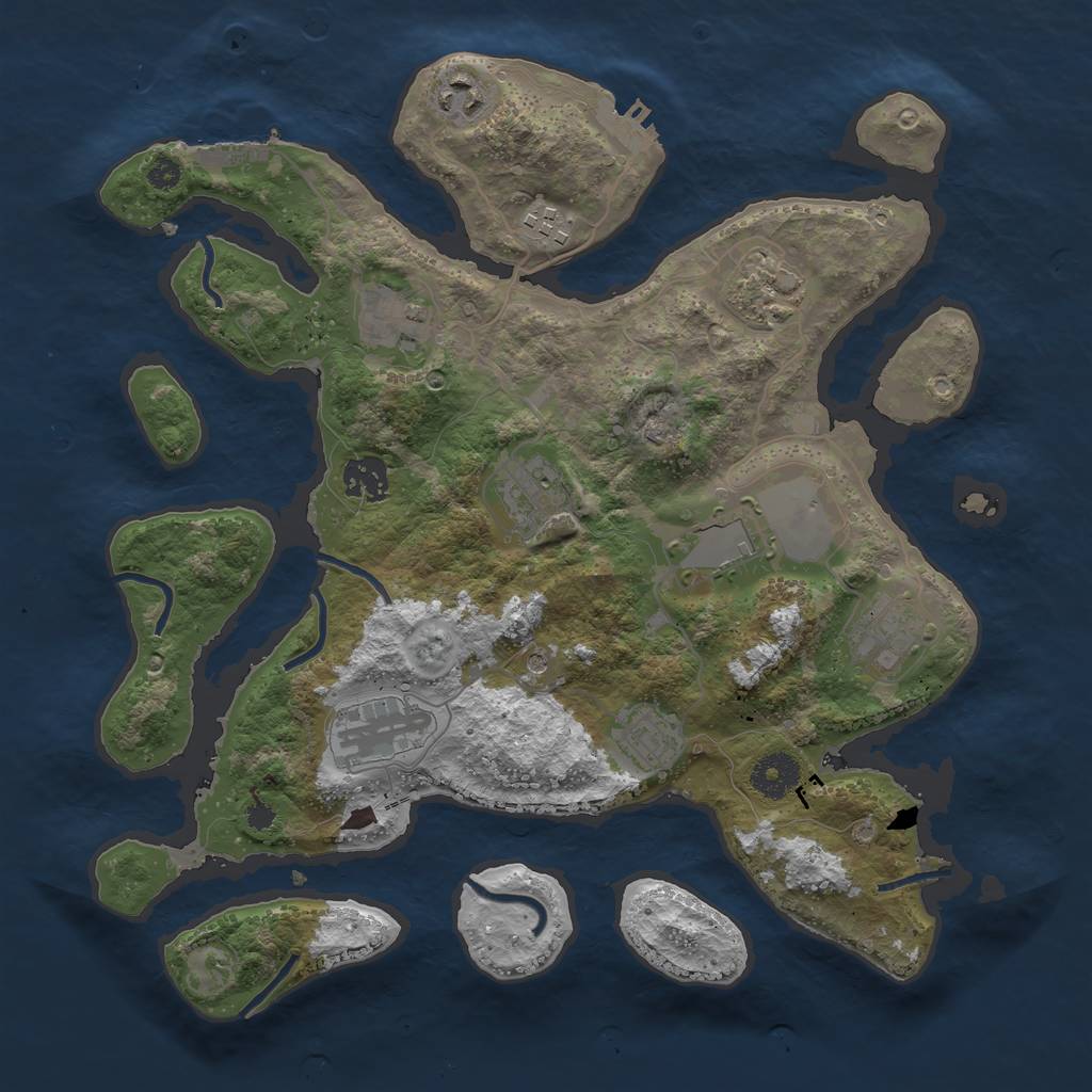 Rust Map: Procedural Map, Size: 3500, Seed: 1937790123, 15 Monuments