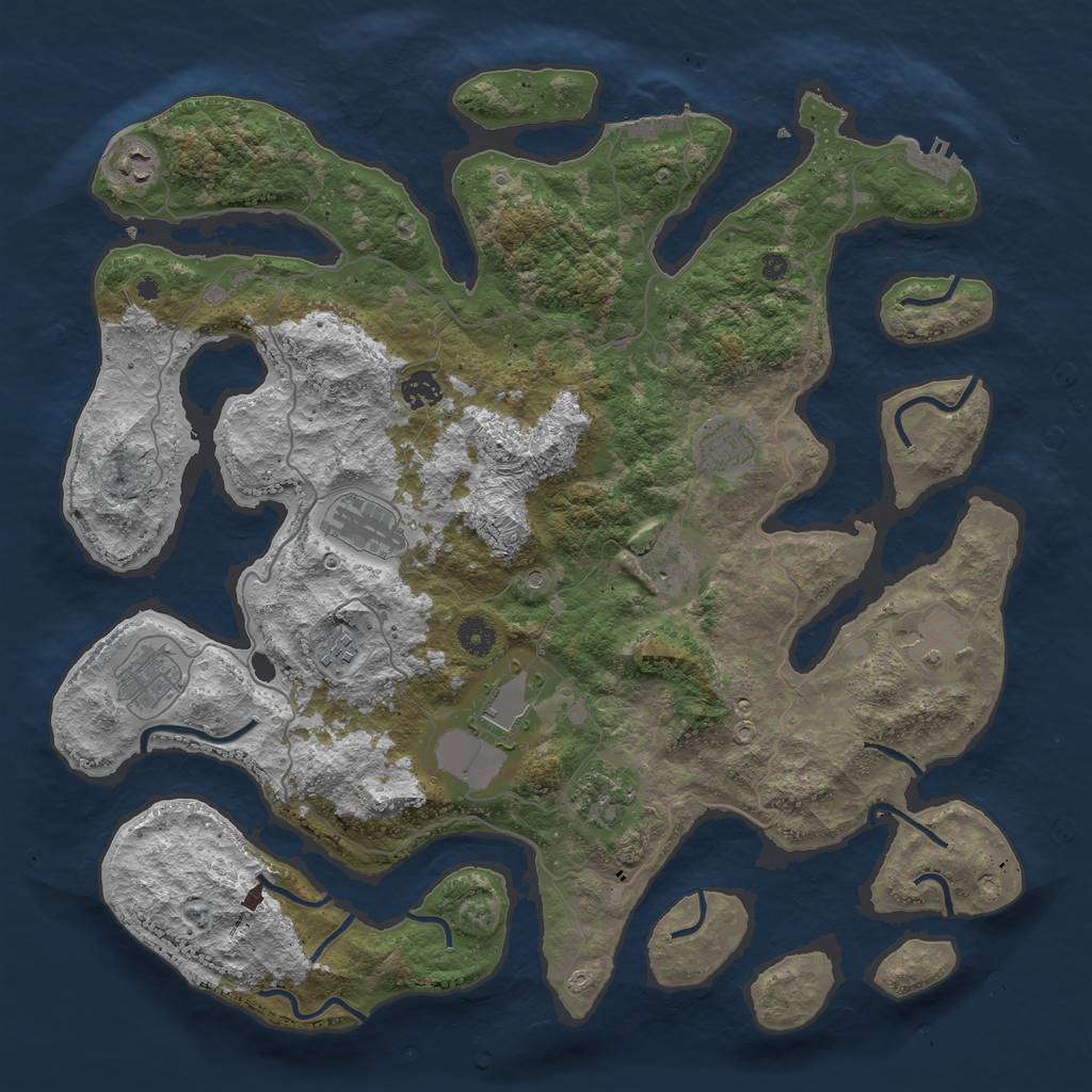 Rust Map: Procedural Map, Size: 4250, Seed: 27, 15 Monuments