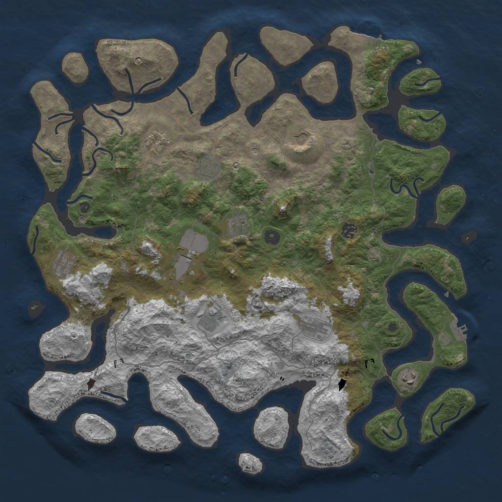 Rust Map: Procedural Map, Size: 4800, Seed: 972088097, 16 Monuments