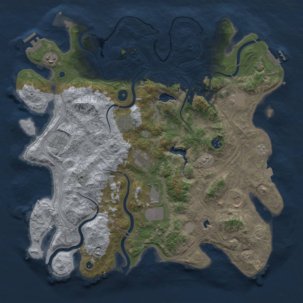 Rust Map: Procedural Map, Size: 4250, Seed: 2109566574, 15 Monuments