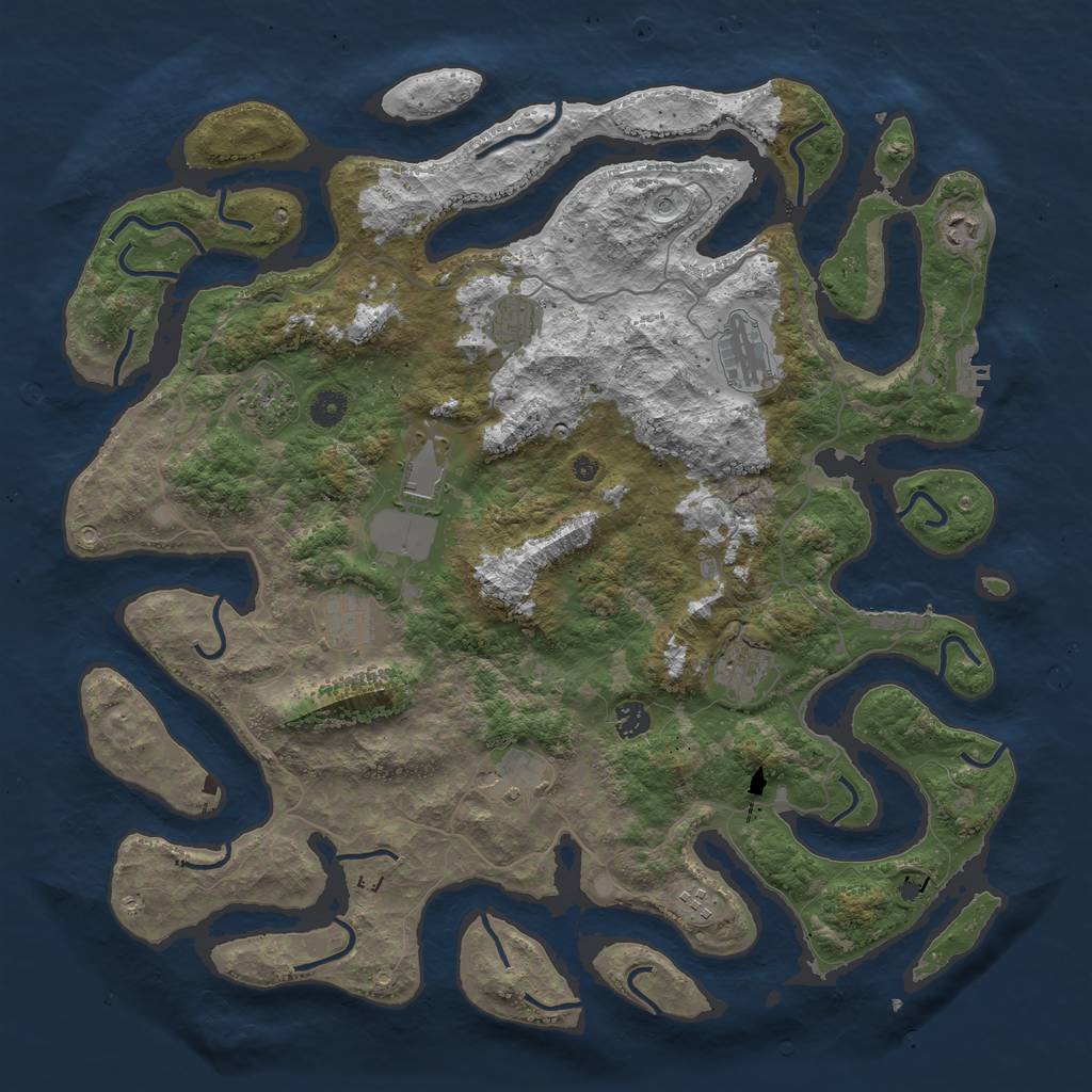 Rust Map: Procedural Map, Size: 4500, Seed: 339047, 15 Monuments