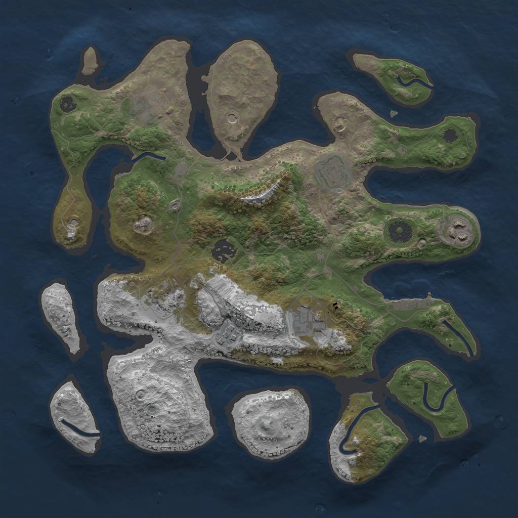 Rust Map: Procedural Map, Size: 3400, Seed: 743242, 11 Monuments