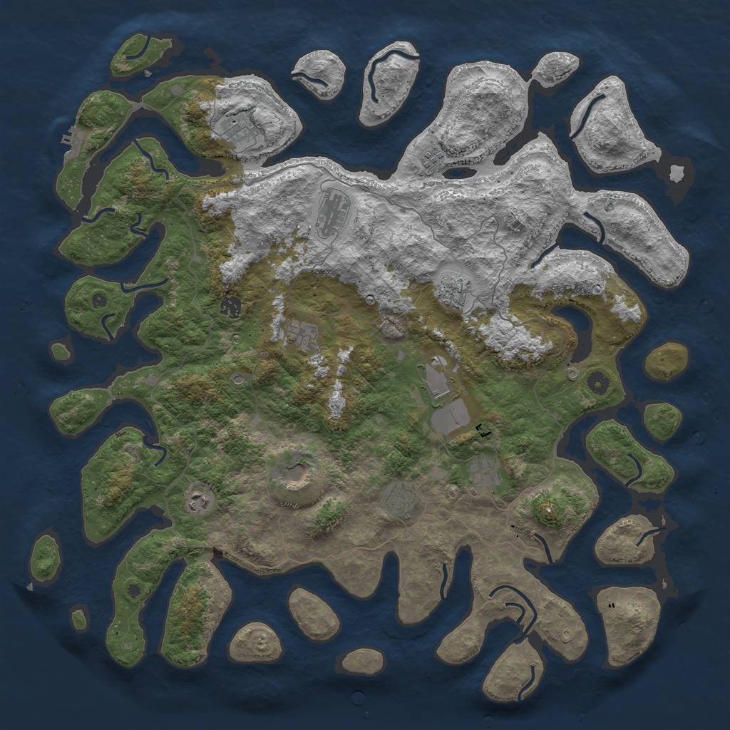 Rust Map: Procedural Map, Size: 5000, Seed: 7657675, 15 Monuments