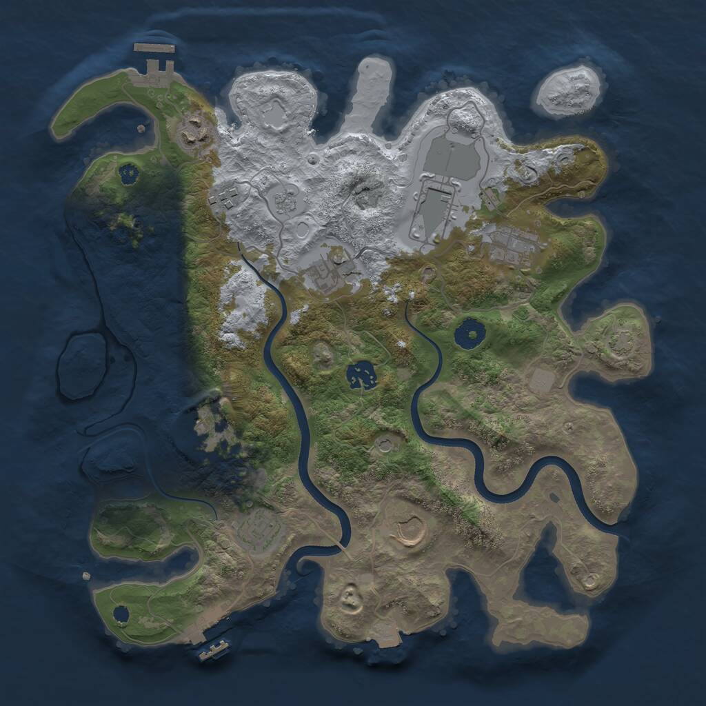 Rust Map: Procedural Map, Size: 3500, Seed: 78999175, 15 Monuments