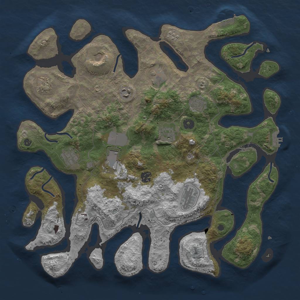 Rust Map: Procedural Map, Size: 4100, Seed: 94637, 16 Monuments