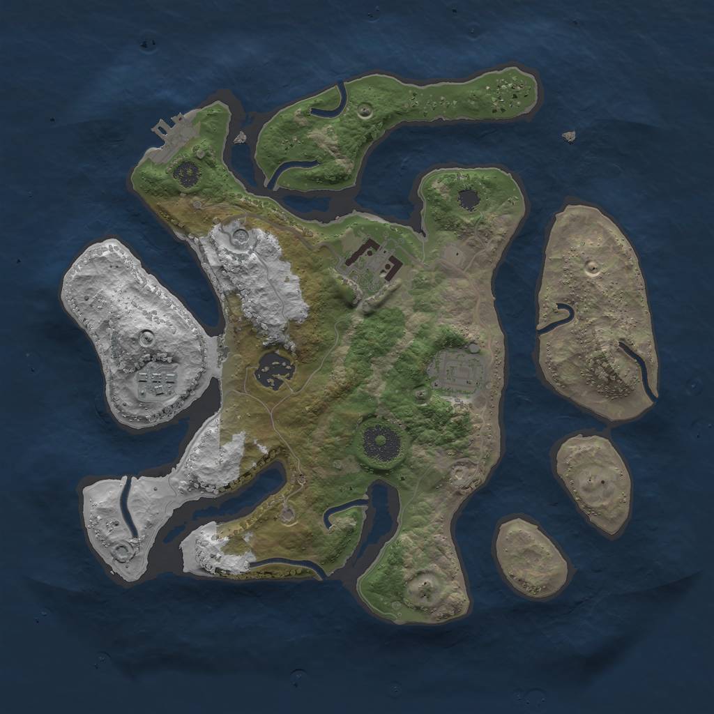 Rust Map: Procedural Map, Size: 2900, Seed: 2015041057, 8 Monuments