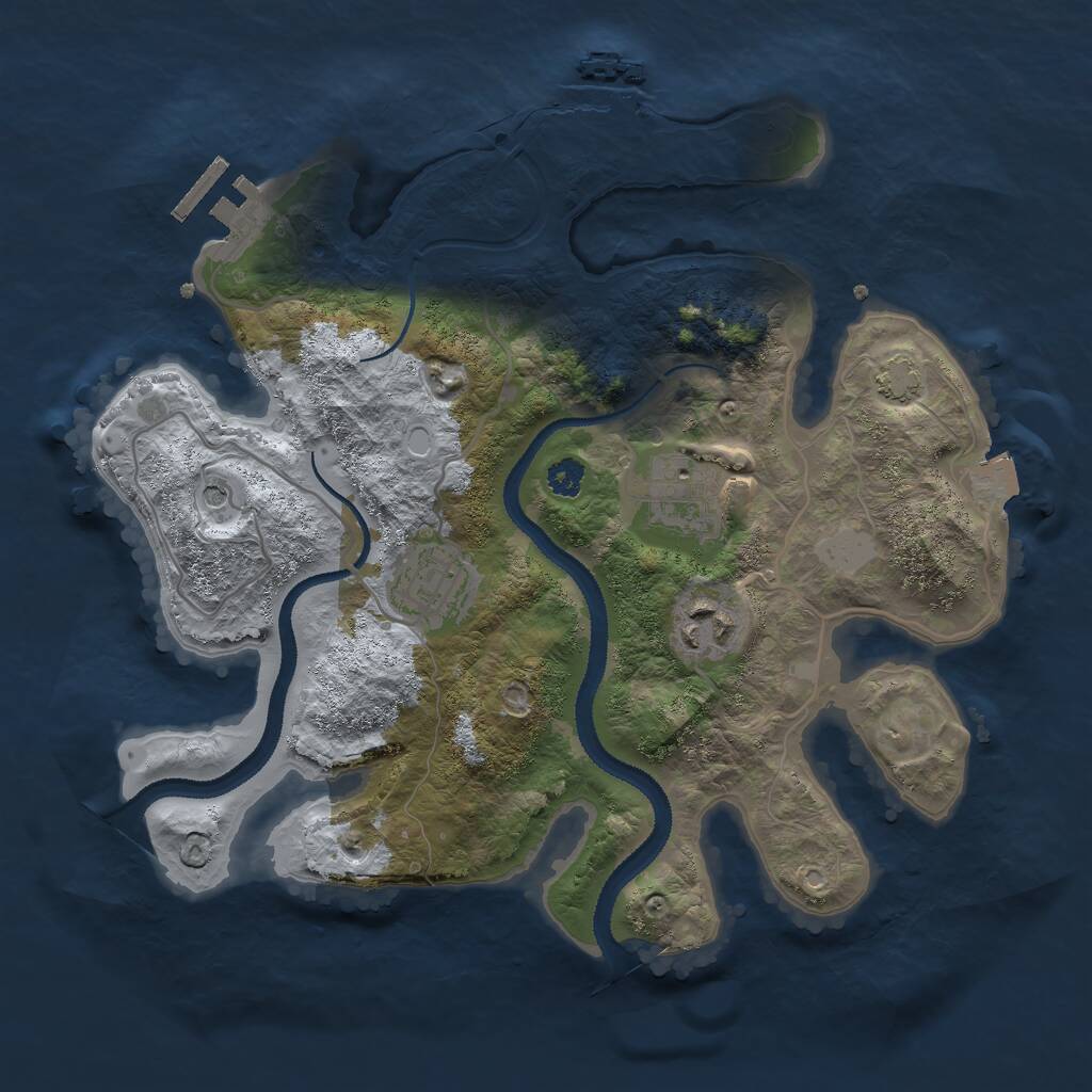 Rust Map: Procedural Map, Size: 2900, Seed: 2015041057, 8 Monuments