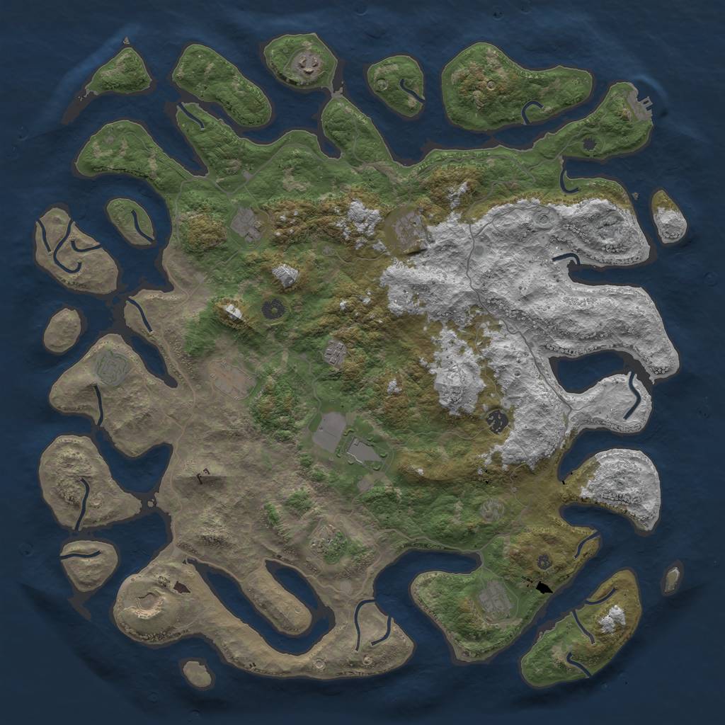 Rust Map: Procedural Map, Size: 5000, Seed: 1952239462, 15 Monuments