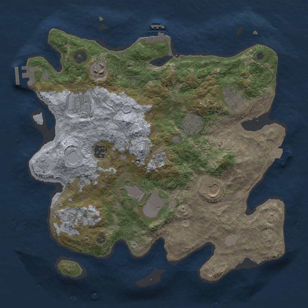 Rust Map: Procedural Map, Size: 3500, Seed: 1811012635, 15 Monuments