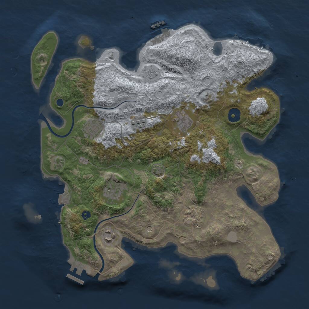 Rust Map: Procedural Map, Size: 3400, Seed: 434, 12 Monuments