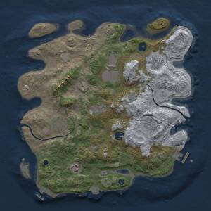 Thumbnail Rust Map: Procedural Map, Size: 3500, Seed: 1539308080, 14 Monuments