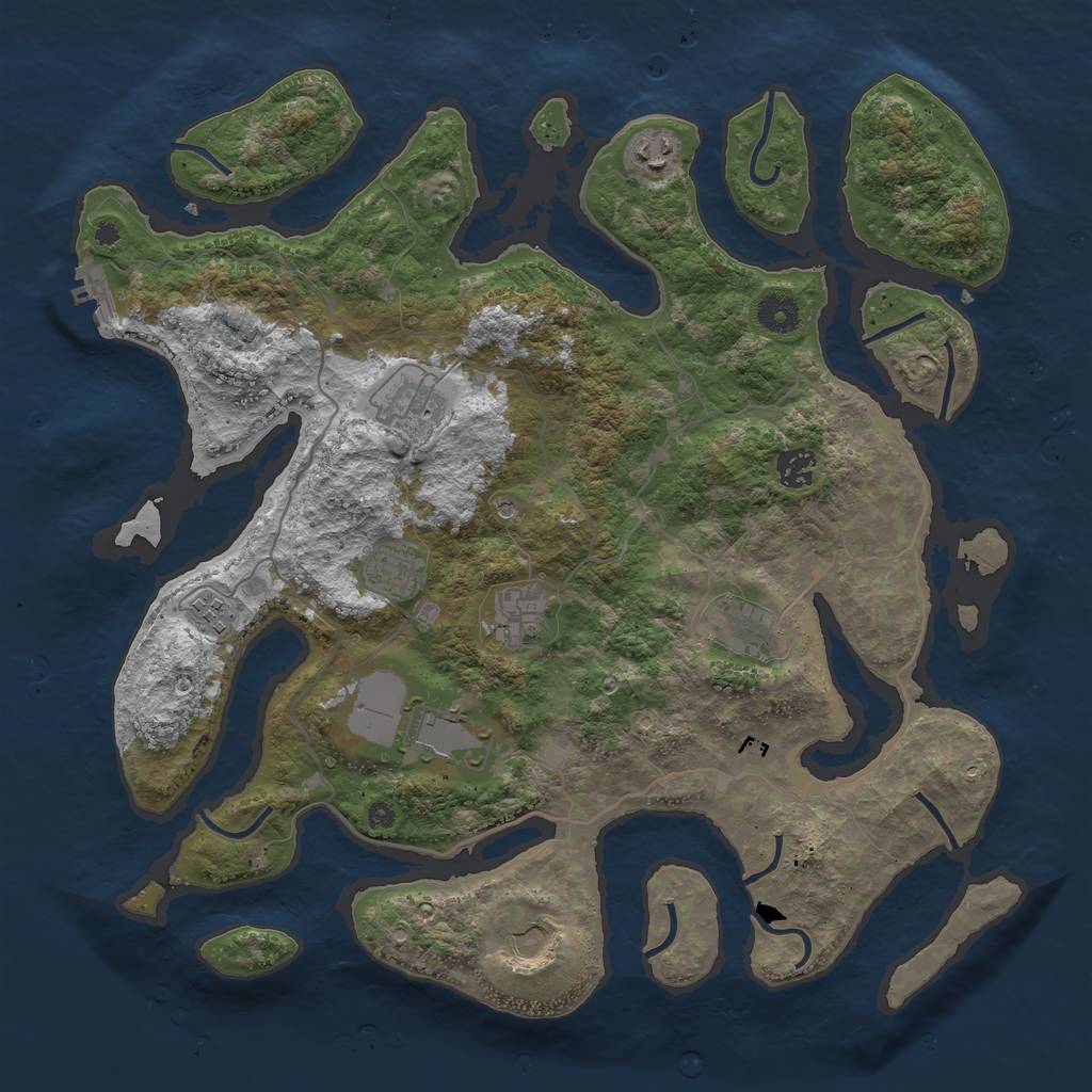 Rust Map: Procedural Map, Size: 4000, Seed: 901612151, 13 Monuments