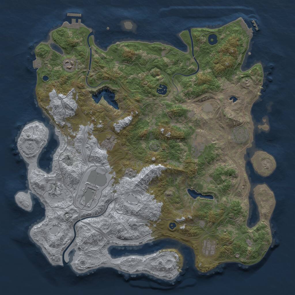 Rust Map: Procedural Map, Size: 4250, Seed: 689164999, 15 Monuments