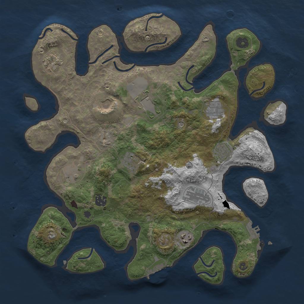 Rust Map: Procedural Map, Size: 3750, Seed: 1817457563, 15 Monuments