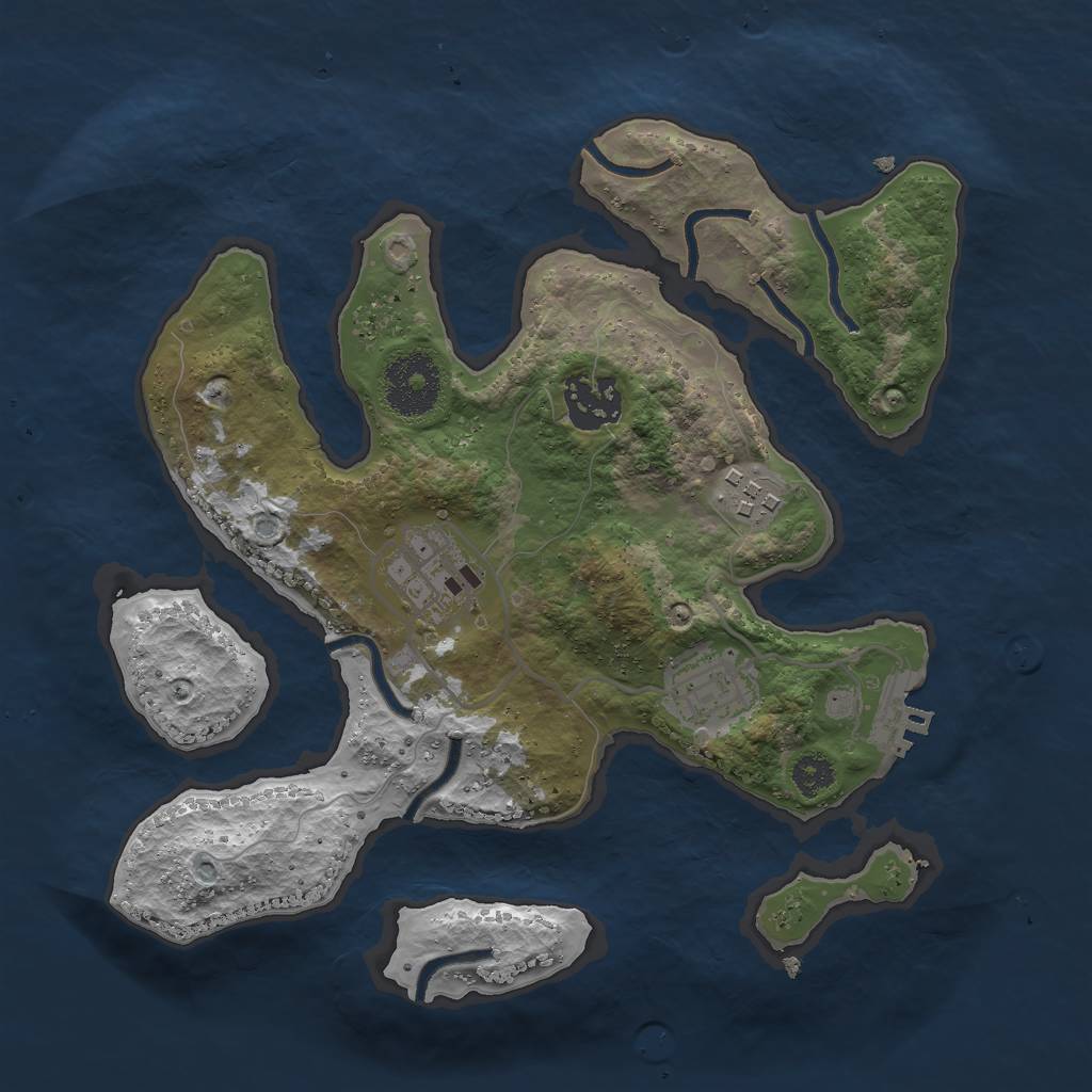 Rust Map: Procedural Map, Size: 2750, Seed: 975, 7 Monuments