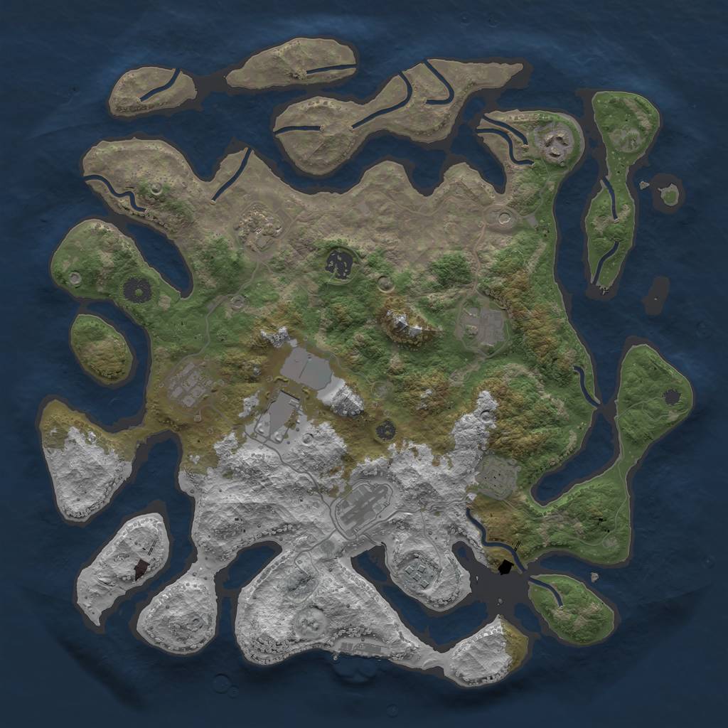 Rust Map: Procedural Map, Size: 3950, Seed: 13000000, 13 Monuments