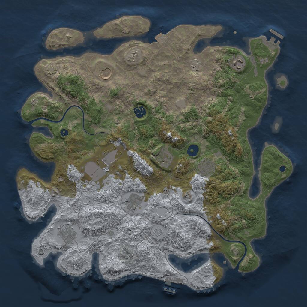 Rust Map: Procedural Map, Size: 3950, Seed: 13000000, 15 Monuments