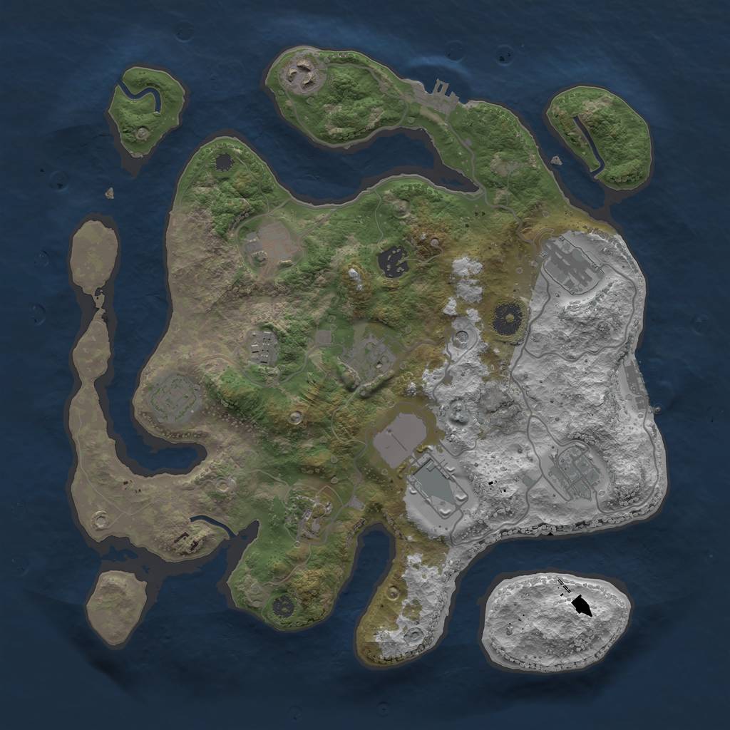 Rust Map: Procedural Map, Size: 3500, Seed: 97072744, 15 Monuments