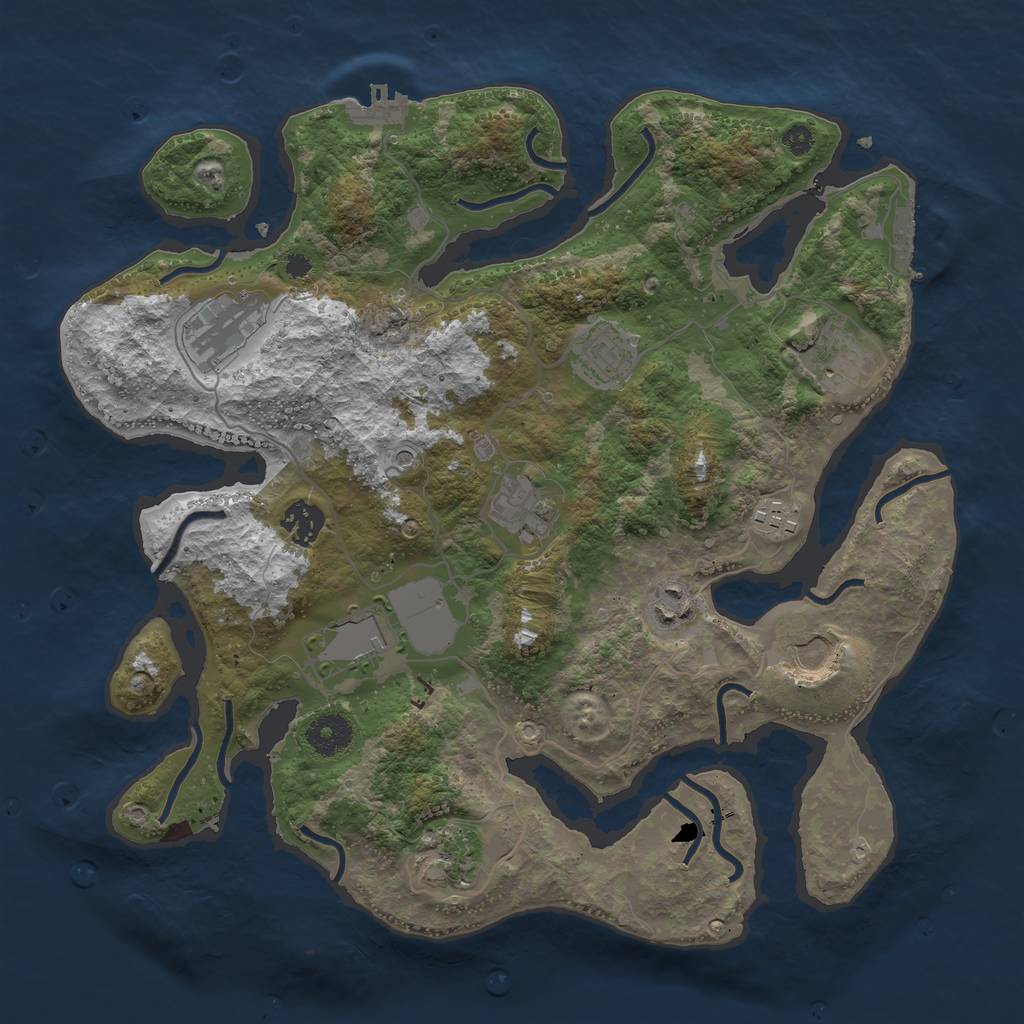 Rust Map: Procedural Map, Size: 3600, Seed: 547809620, 15 Monuments