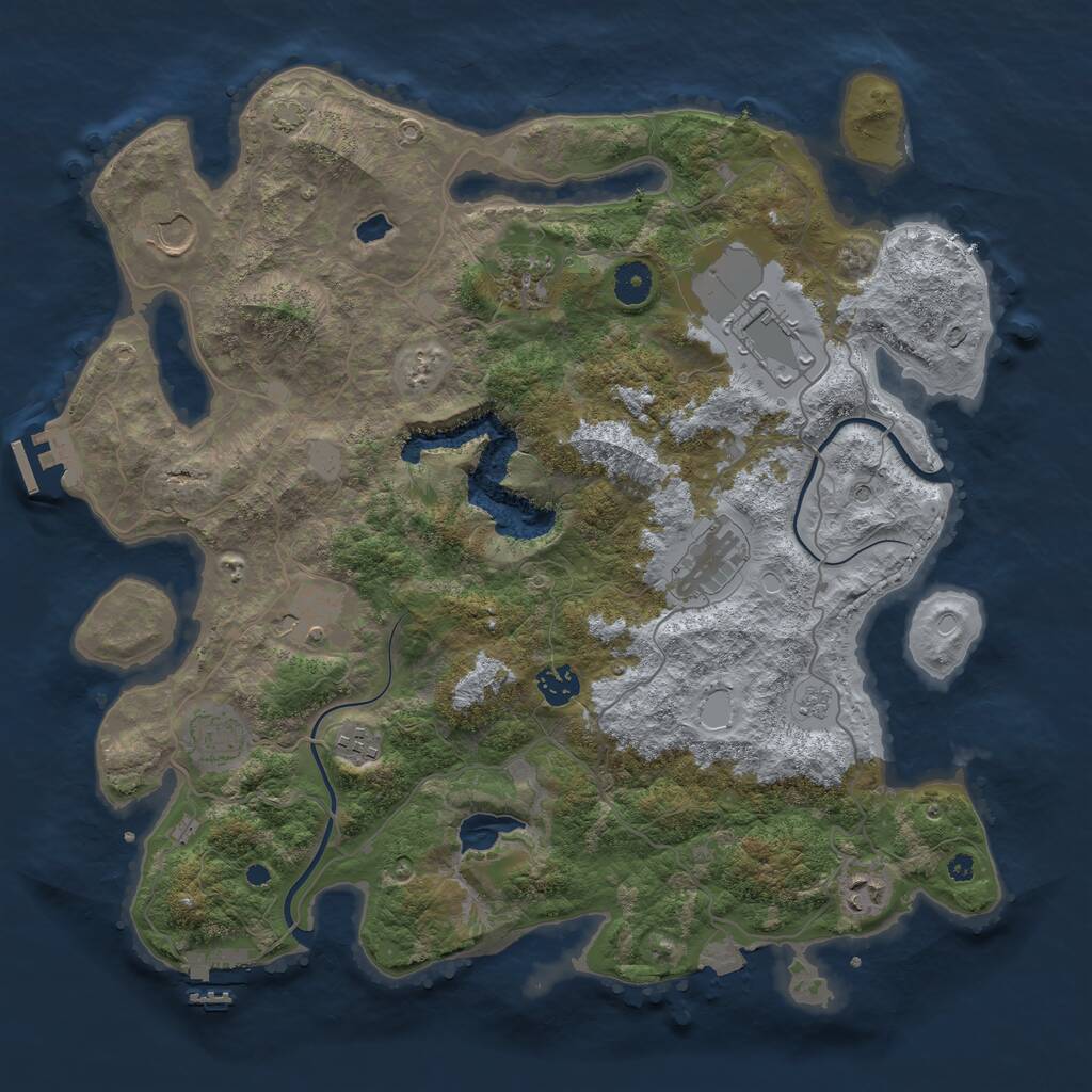 Rust Map: Procedural Map, Size: 4000, Seed: 105089071, 15 Monuments