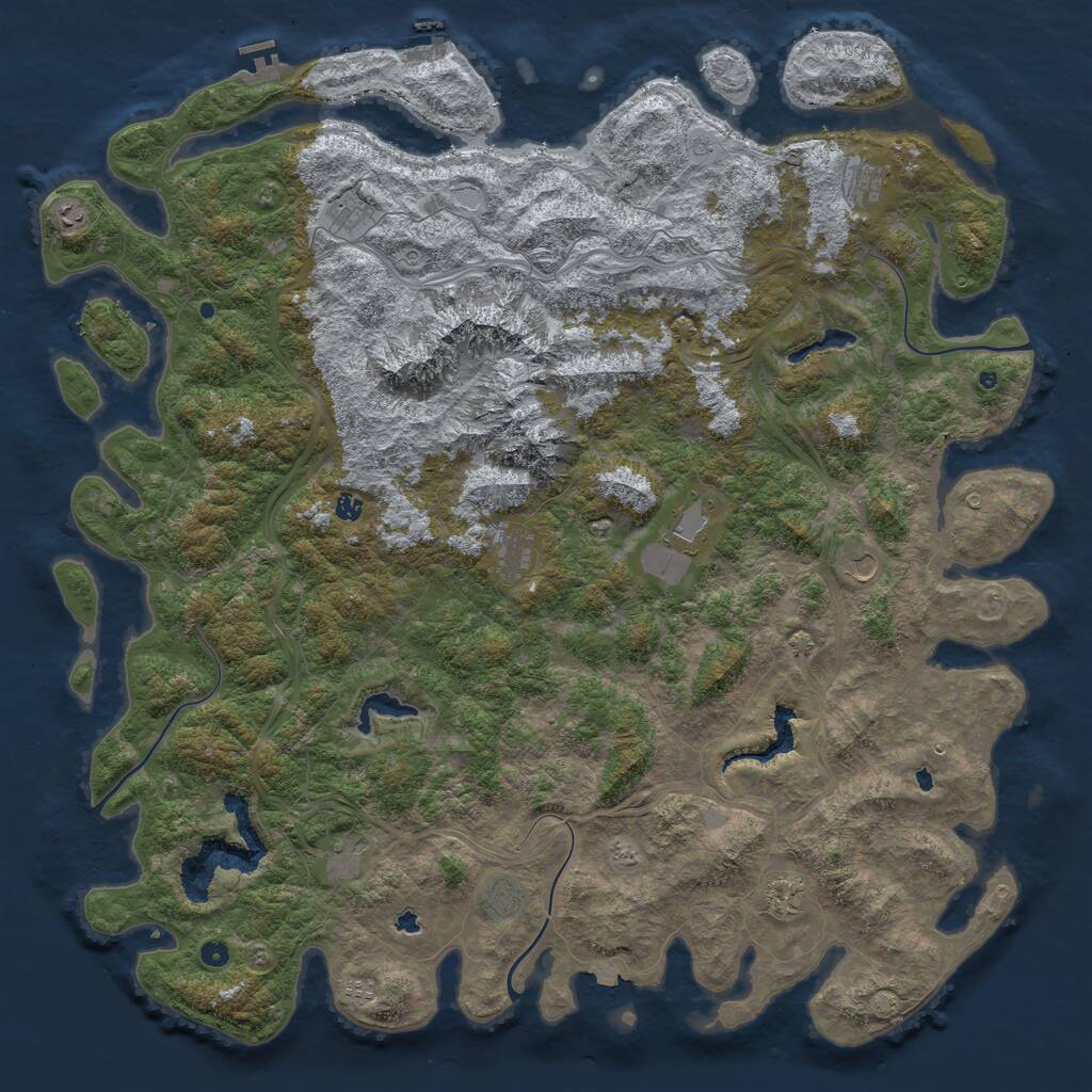 Rust Map: Procedural Map, Size: 6000, Seed: 34727, 17 Monuments