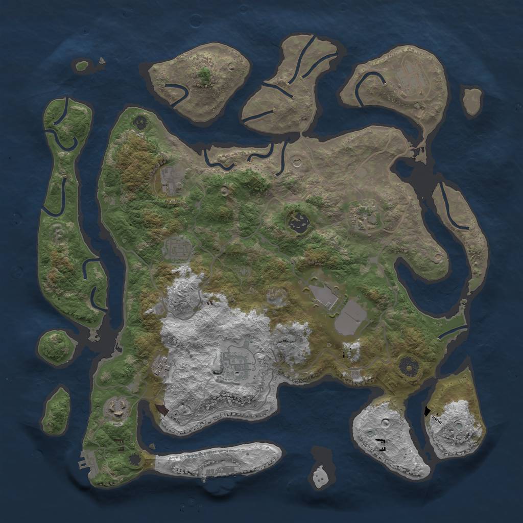 Rust Map: Procedural Map, Size: 4000, Seed: 150529432, 14 Monuments