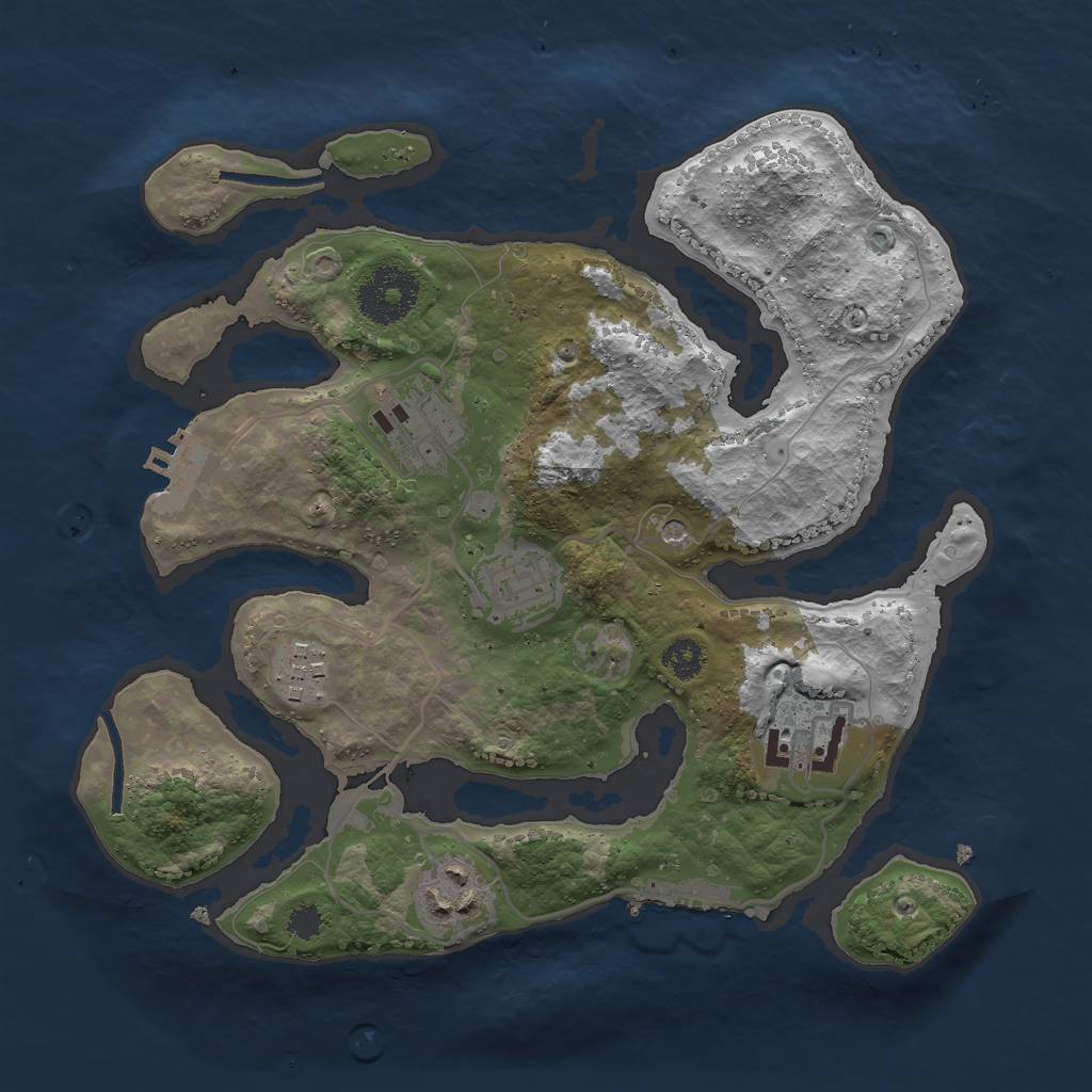 Rust Map: Procedural Map, Size: 2800, Seed: 51290541, 10 Monuments