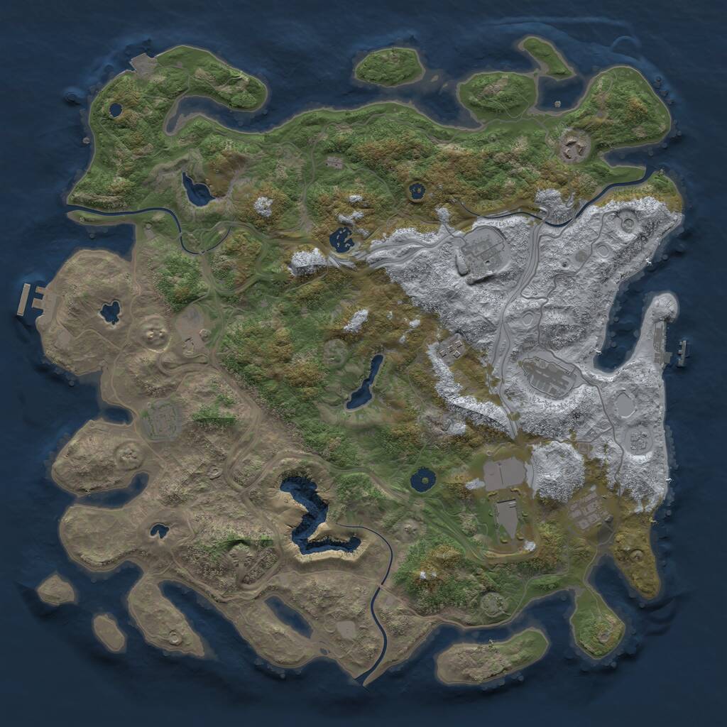 Rust Map: Procedural Map, Size: 4500, Seed: 871321684, 15 Monuments