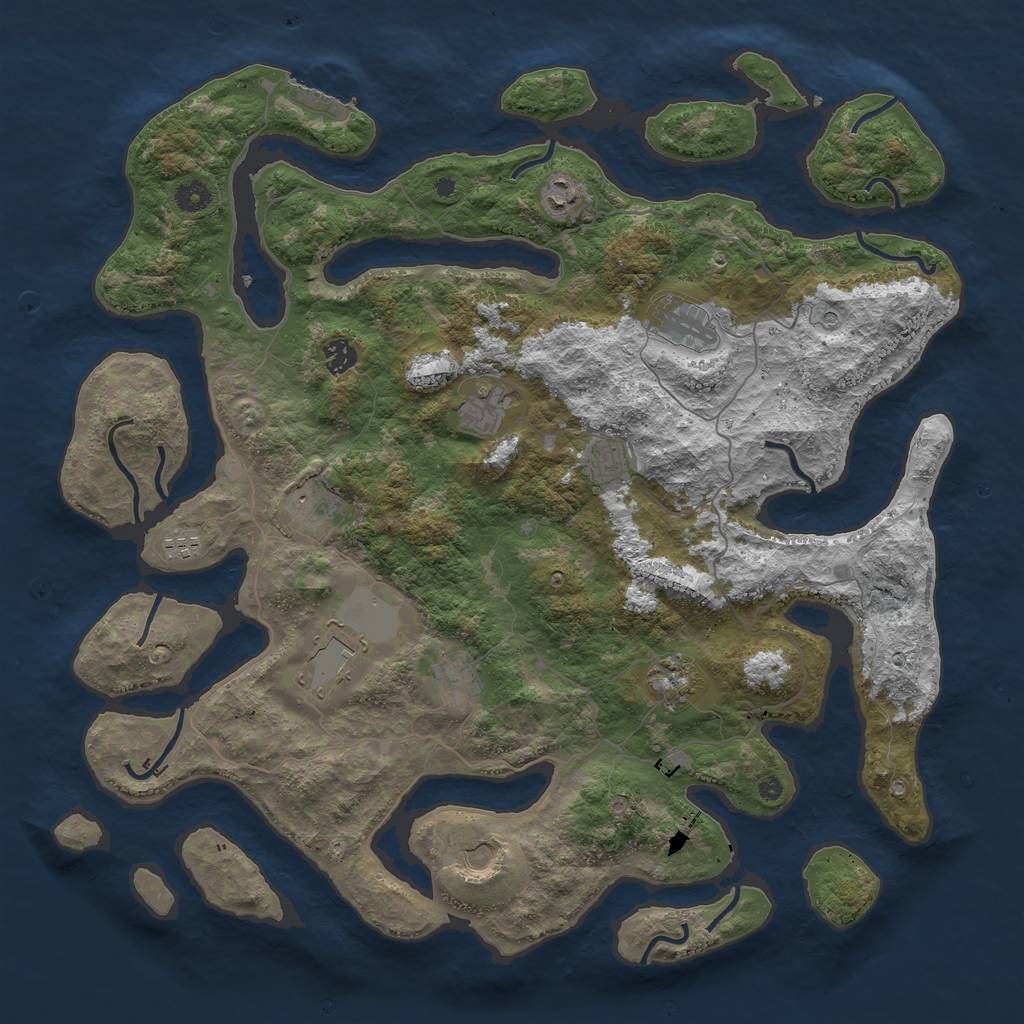 Rust Map: Procedural Map, Size: 4500, Seed: 871321684, 15 Monuments