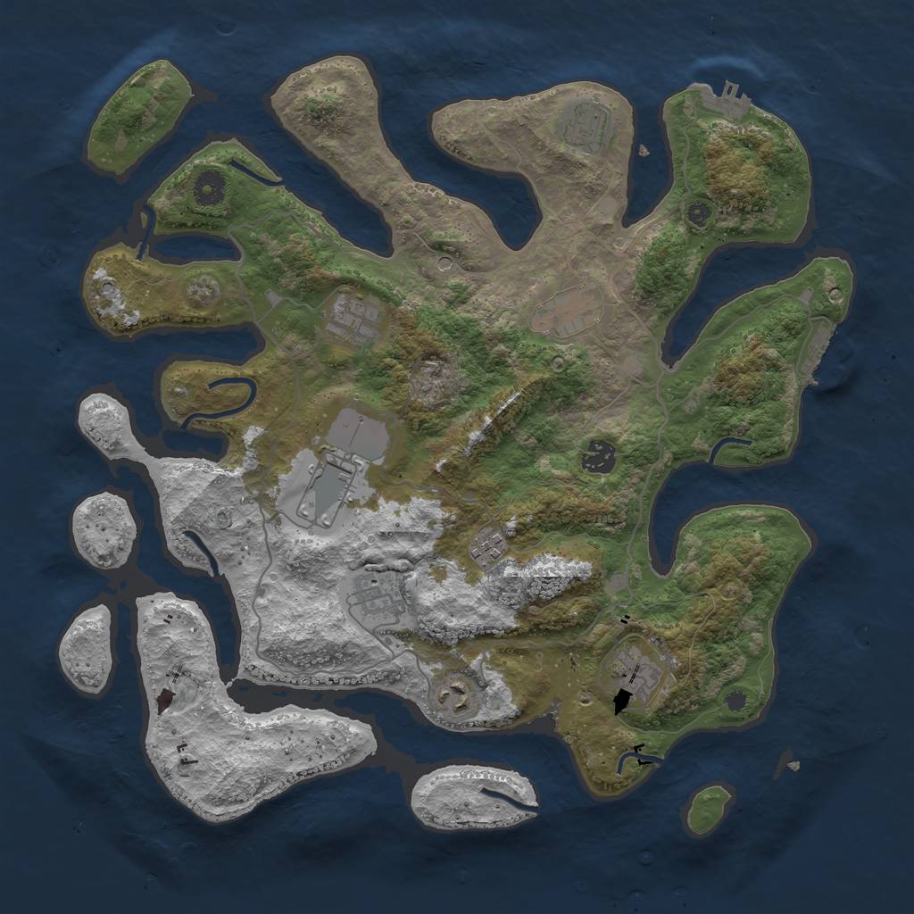 Rust Map: Procedural Map, Size: 4000, Seed: 8527, 14 Monuments