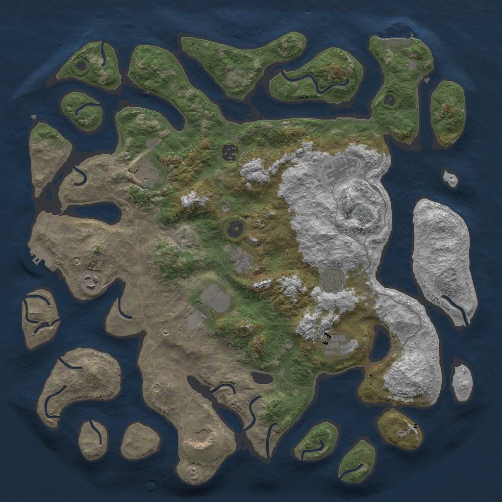 Rust Map: Procedural Map, Size: 4500, Seed: 816849, 15 Monuments