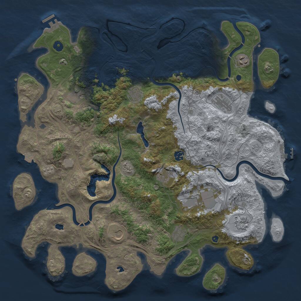 Rust Map: Procedural Map, Size: 4500, Seed: 816849, 17 Monuments
