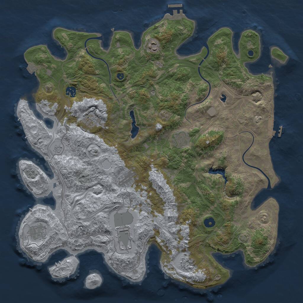 Rust Map: Procedural Map, Size: 4250, Seed: 8736, 15 Monuments