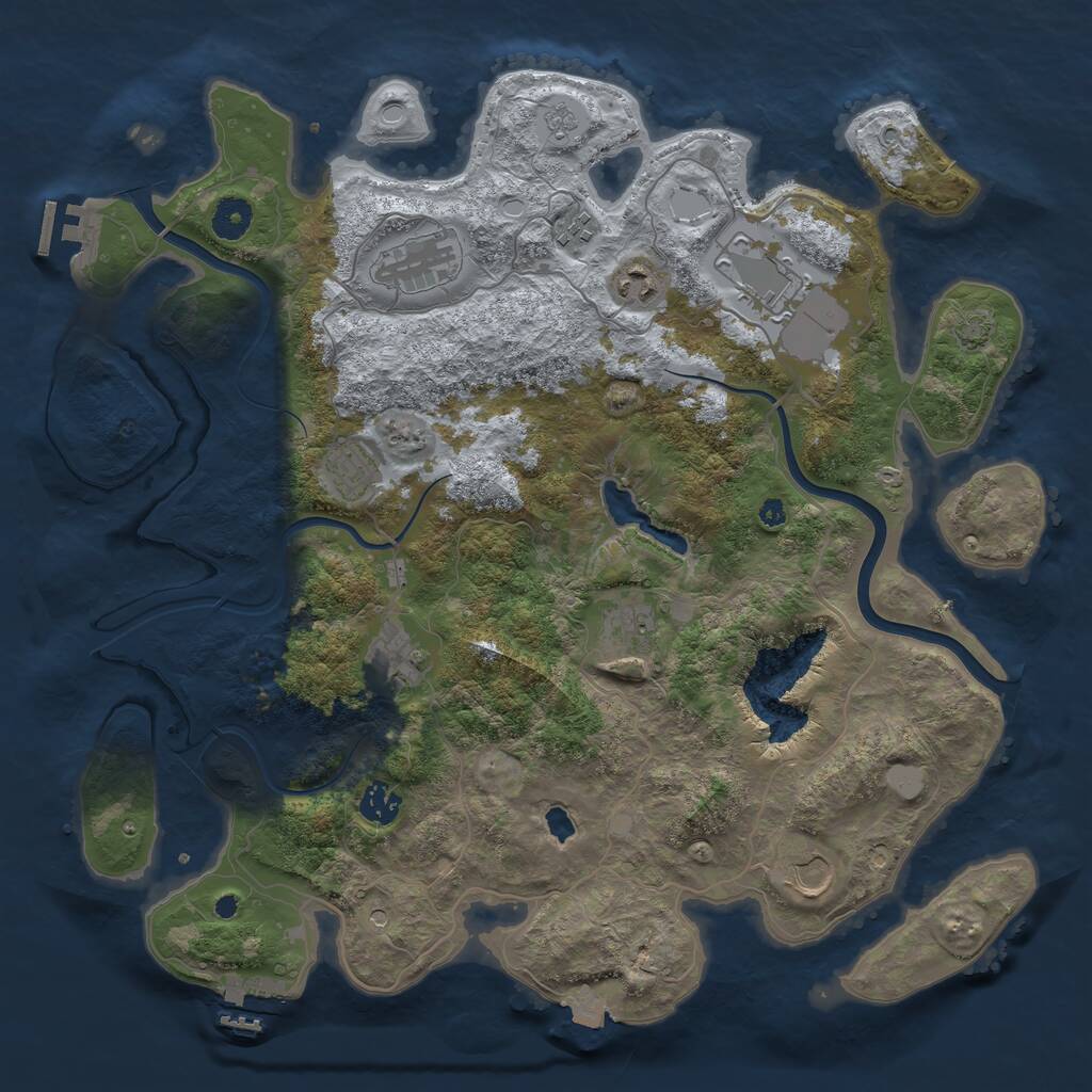 Rust Map: Procedural Map, Size: 4000, Seed: 1462237753, 15 Monuments