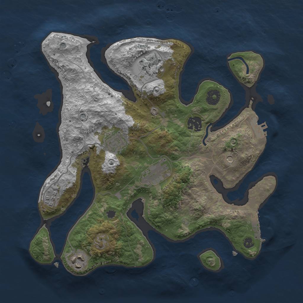 Rust Map: Procedural Map, Size: 3000, Seed: 1046859611, 11 Monuments