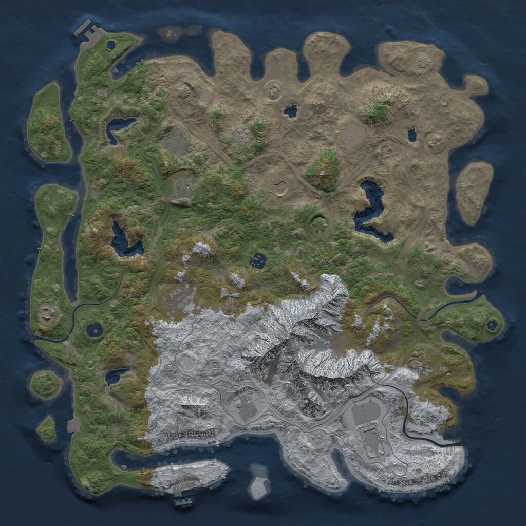 Rust Map: Procedural Map, Size: 5000, Seed: 150529432, 17 Monuments