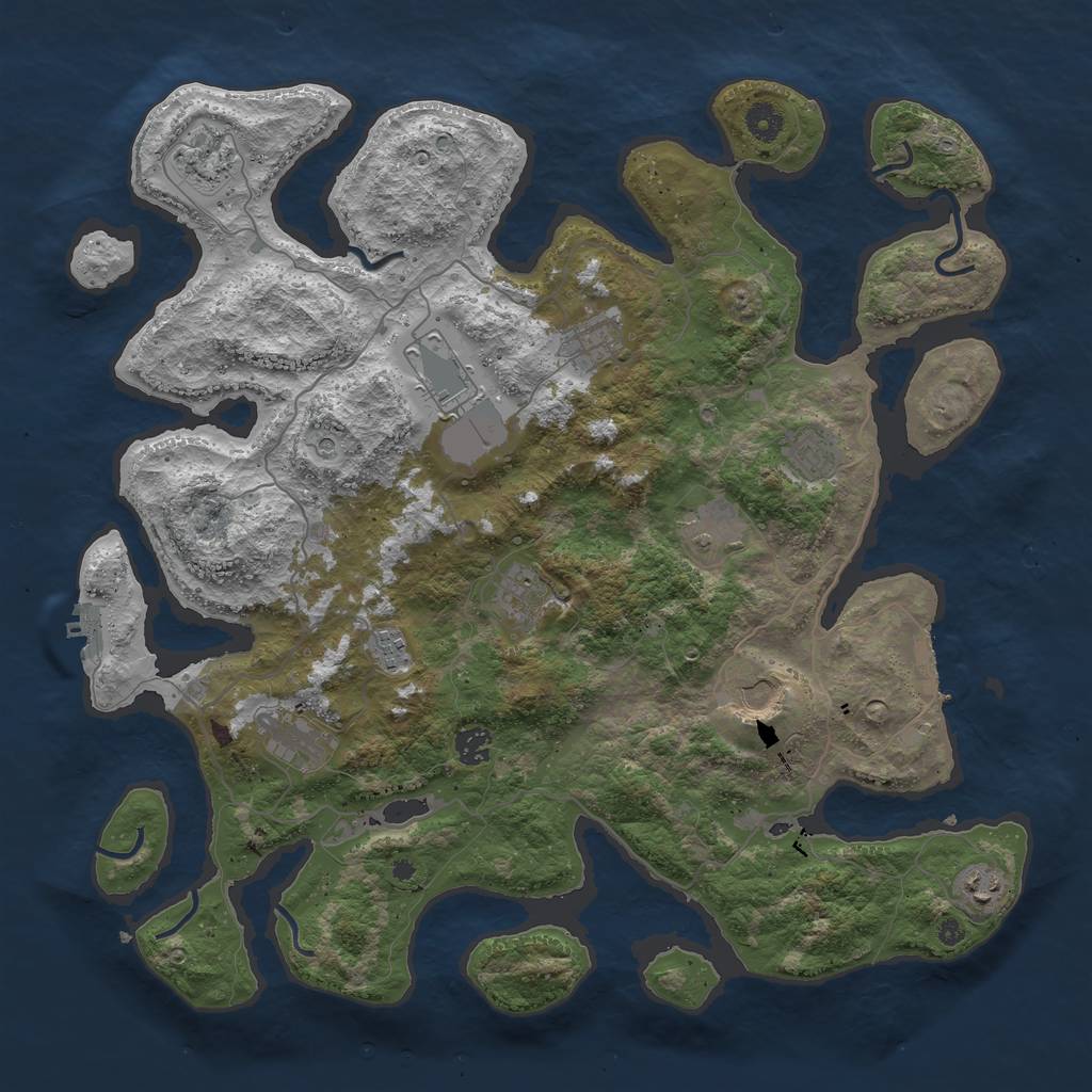 Rust Map: Procedural Map, Size: 4300, Seed: 574510324, 16 Monuments