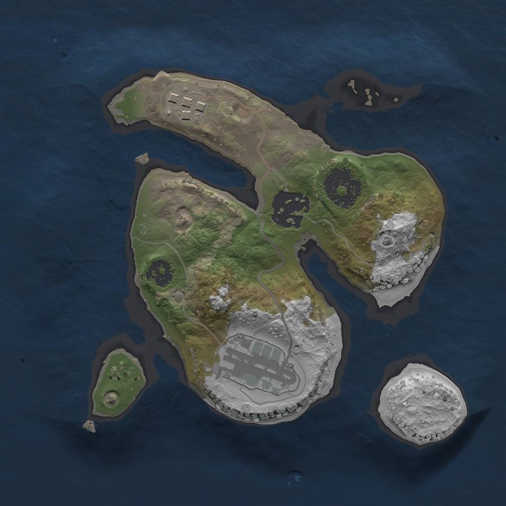 Rust Map: Procedural Map, Size: 2000, Seed: 2015359891, 5 Monuments