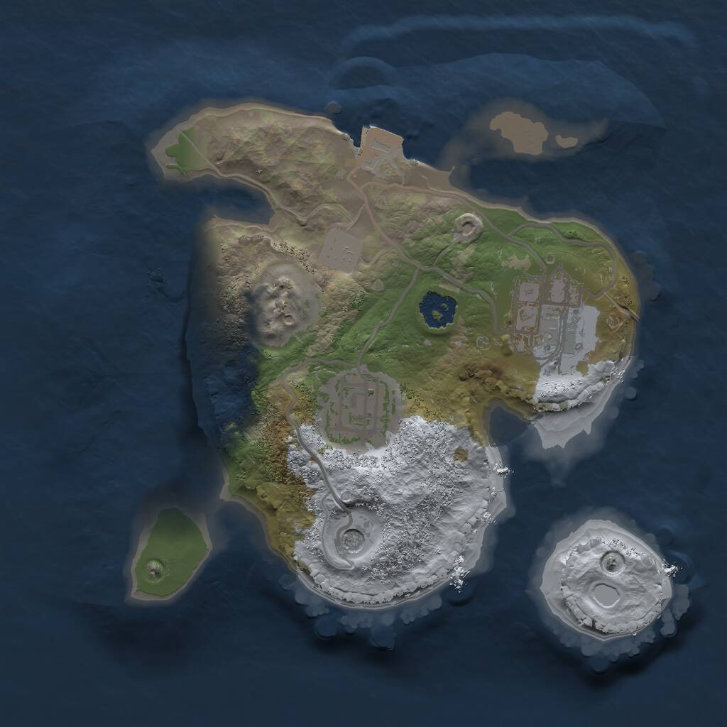 Rust Map: Procedural Map, Size: 2000, Seed: 2015359891, 4 Monuments