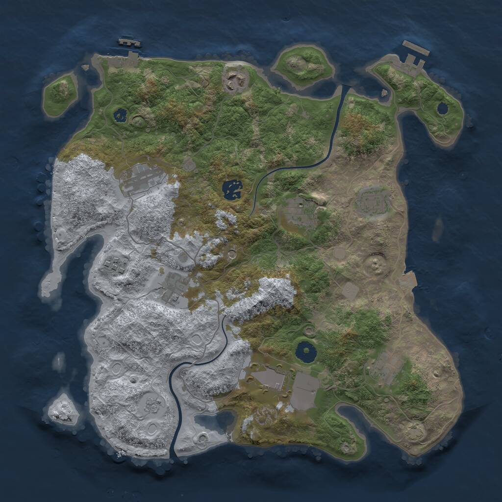 Rust Map: Procedural Map, Size: 3600, Seed: 811103626, 15 Monuments