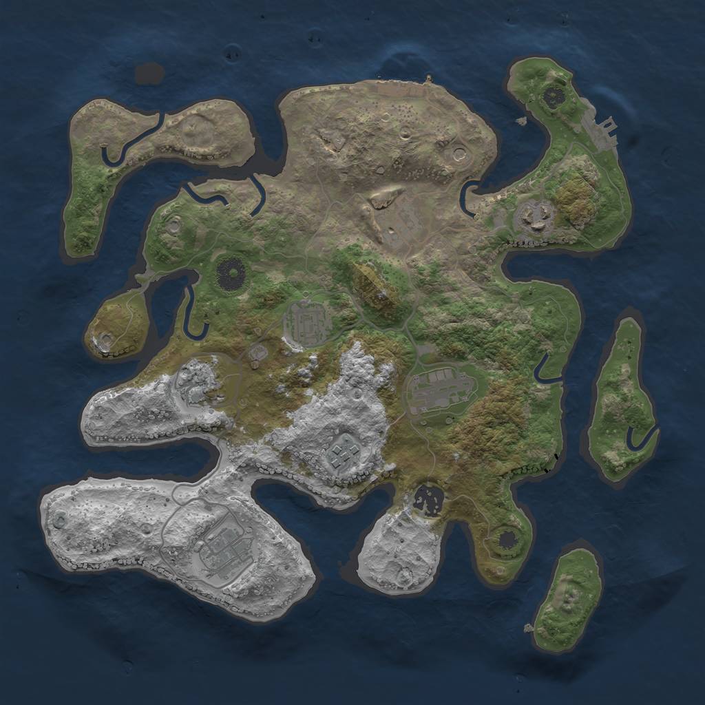 Rust Map: Procedural Map, Size: 3400, Seed: 2940, 13 Monuments