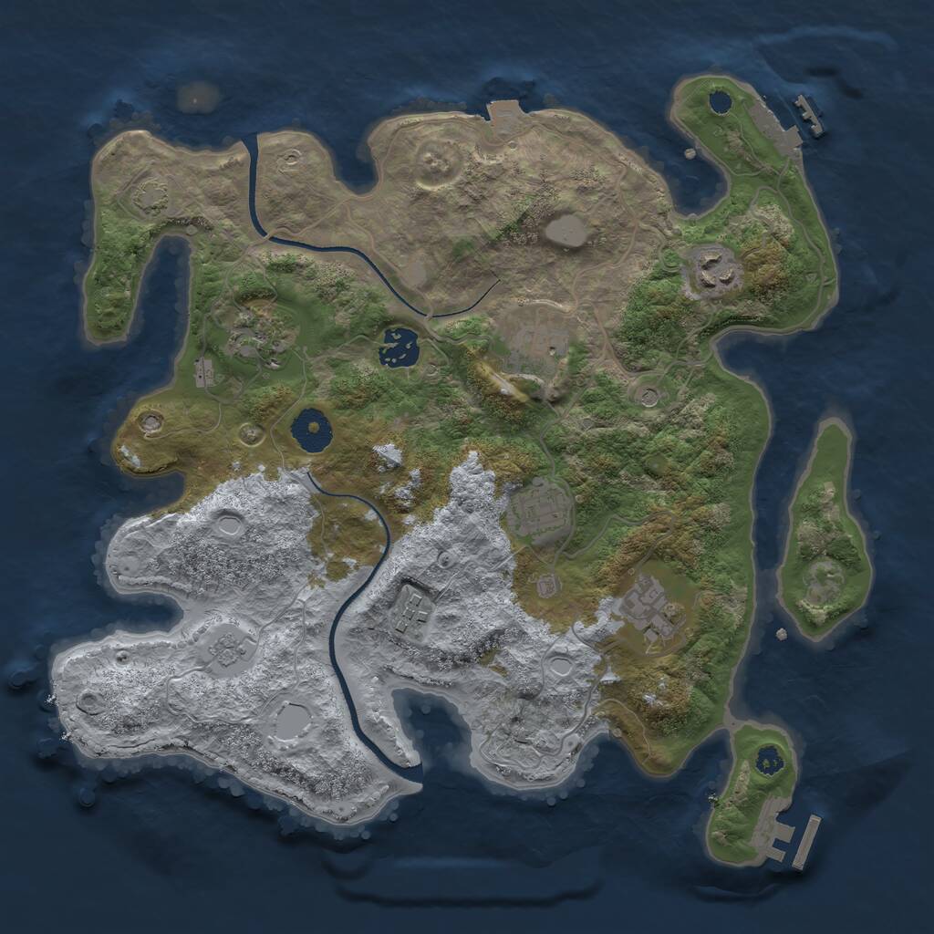 Rust Map: Procedural Map, Size: 3400, Seed: 2940, 13 Monuments