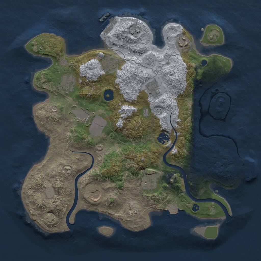 Rust Map: Procedural Map, Size: 3500, Seed: 136520433, 15 Monuments