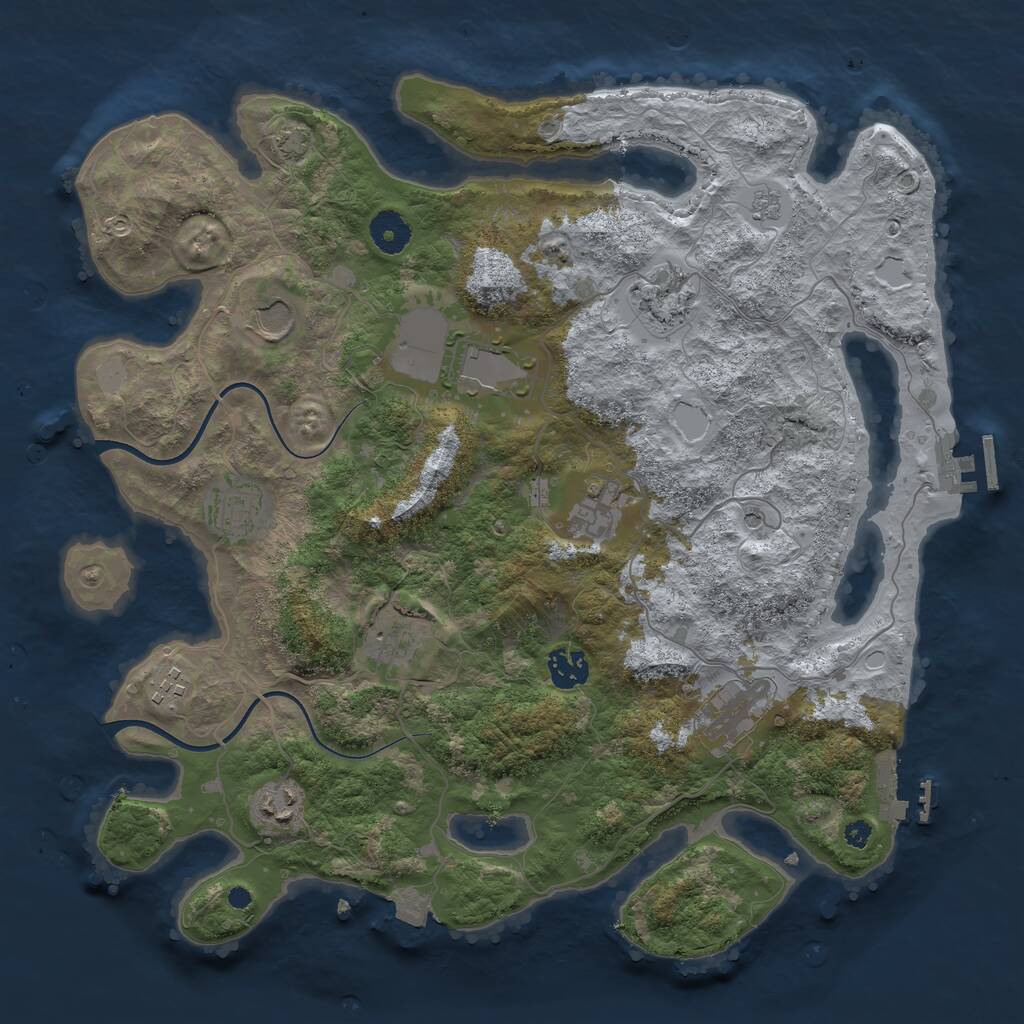 Rust Map: Procedural Map, Size: 3750, Seed: 300170464, 16 Monuments