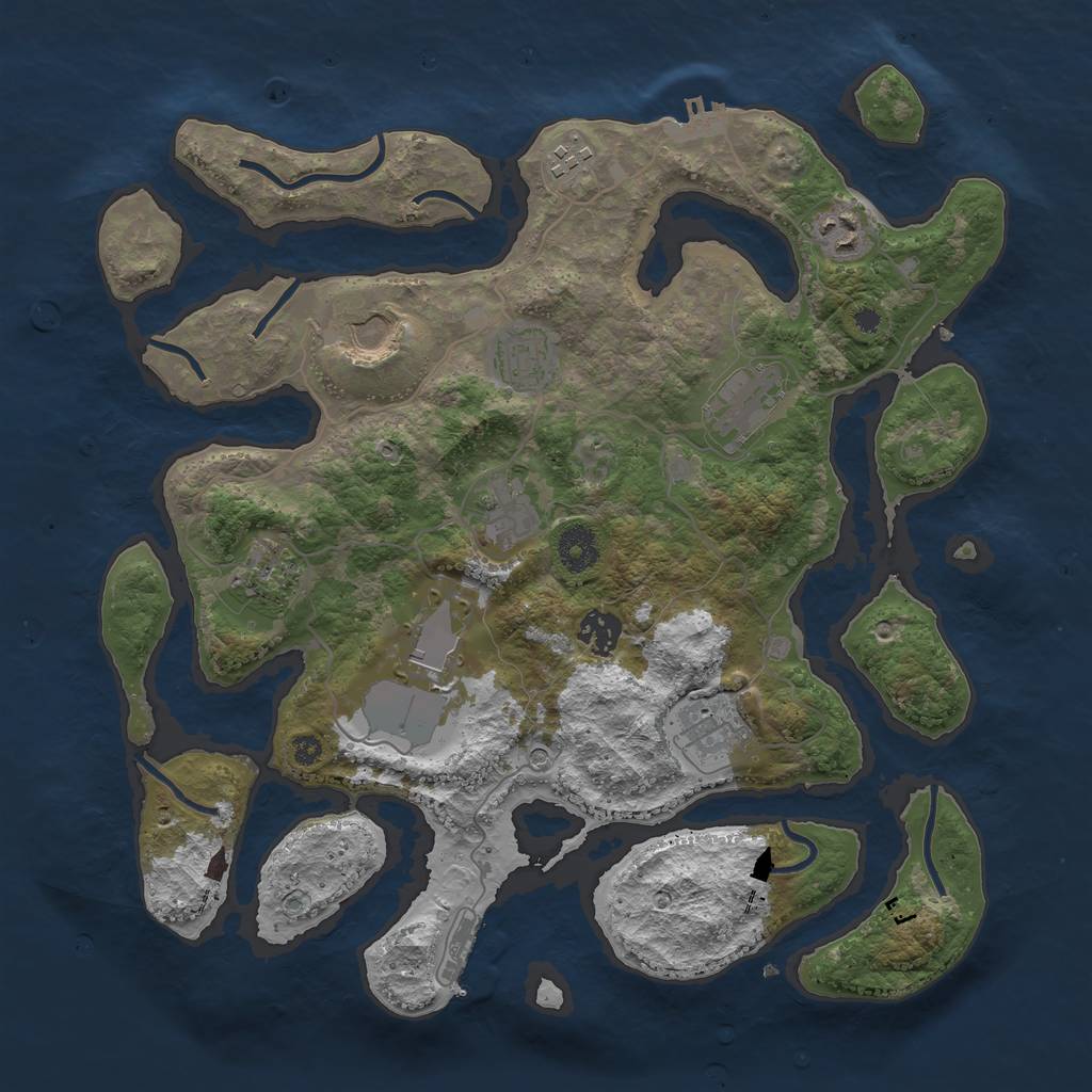 Rust Map: Procedural Map, Size: 3700, Seed: 1950627472, 15 Monuments