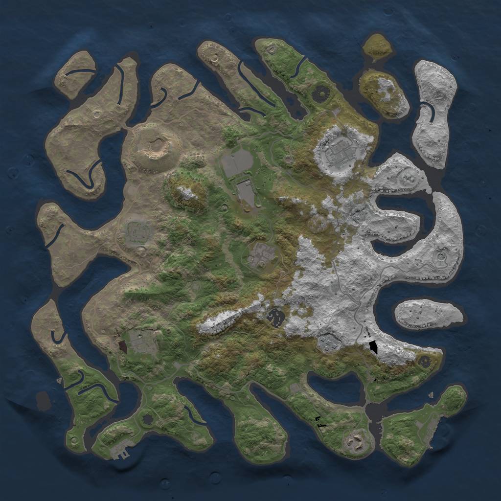 Rust Map: Procedural Map, Size: 4250, Seed: 1828697456, 14 Monuments