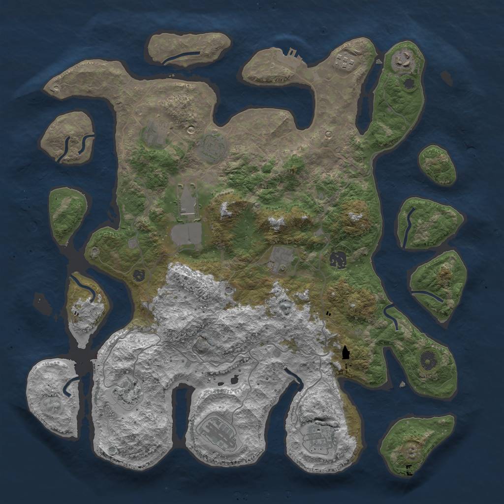 Rust Map: Procedural Map, Size: 4250, Seed: 37, 14 Monuments