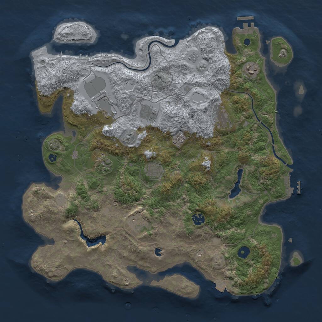 Rust Map: Procedural Map, Size: 4000, Seed: 1450003209, 15 Monuments