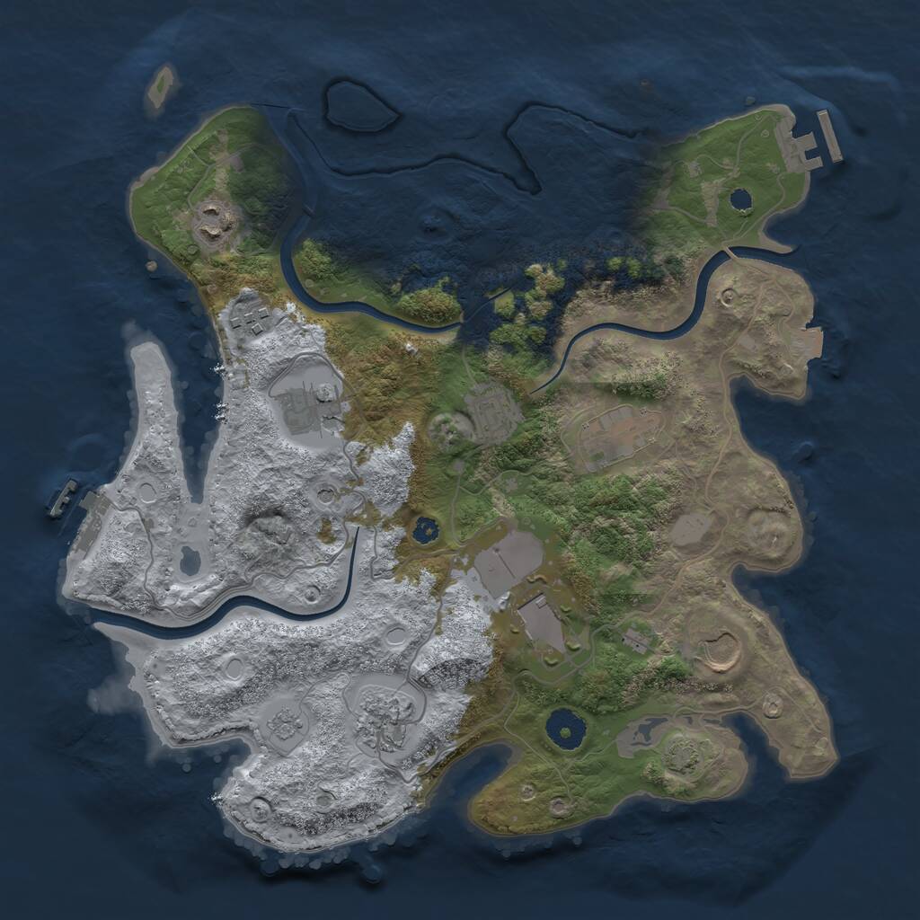 Rust Map: Procedural Map, Size: 3500, Seed: 638892, 14 Monuments